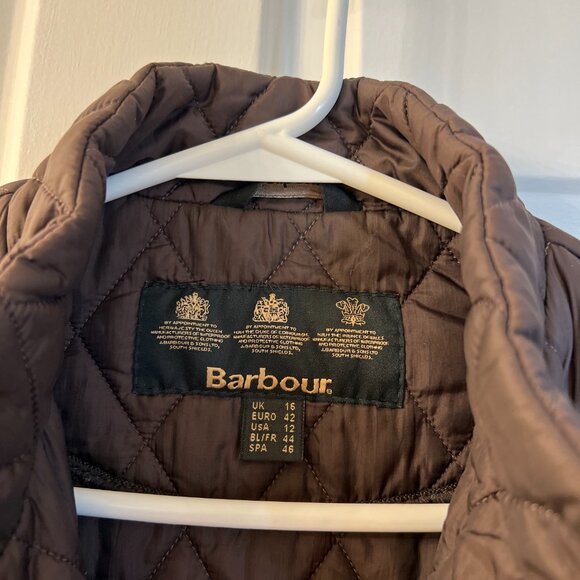 SOLD -Barbour quilted brown jacket (ladies) - Picture 2 of 3